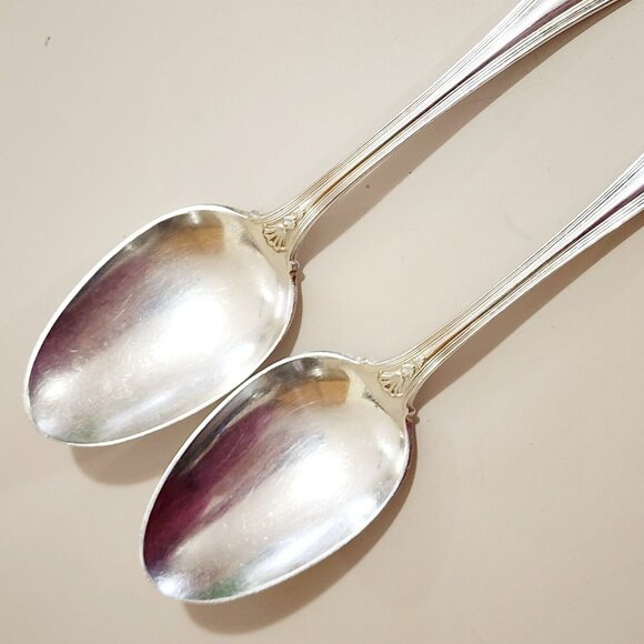 Priscilla 1900 by 1847 Rogers Bros Silverplate Serving Spoons 8.25" set of 2 - Picture 3 of 10